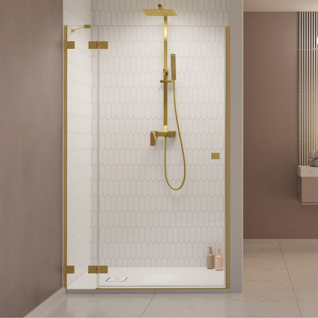 Radaway Essenza Pro Dwj Shower Door Brushed Gold Bathroom Store Ireland