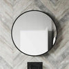 Art Deco Black Round Mirror