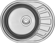 Steel sink, 1-bowl with drainer satin